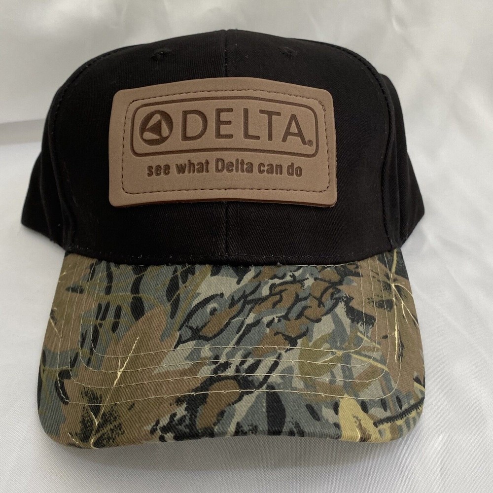 Delta Faucet Company Hat Cap Black Camouflage Strapback Adjustable Plumbing NEW